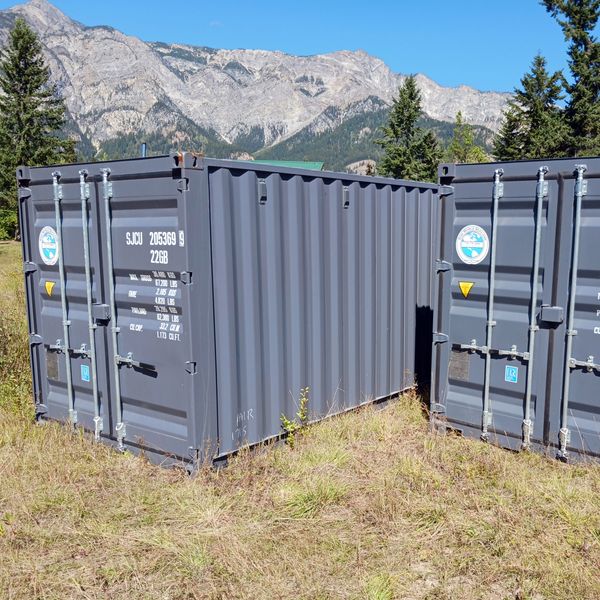 Oneworld Seacans in Golden BC 20' Standard Height Shipping Container in Dark Grey Color