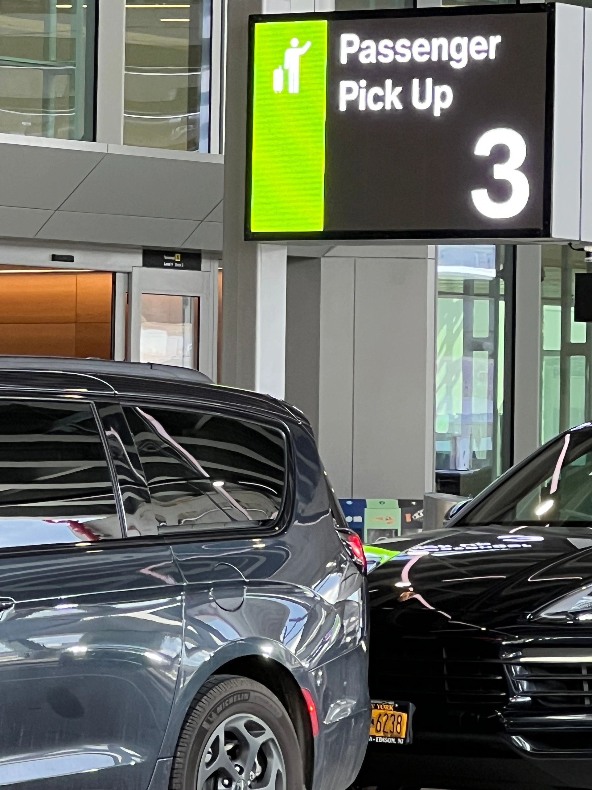 Designated passenger pickup area in Newark Airport Terminal A