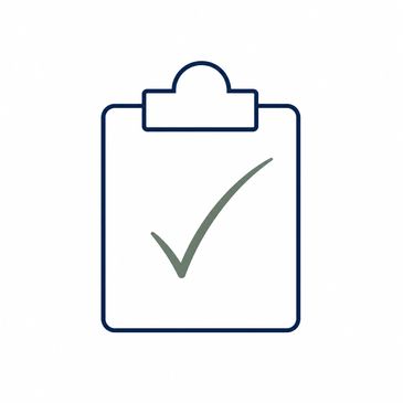 Clipboard with a check mark icon.