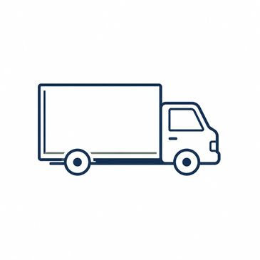 Simple line drawing of a delivery truck.