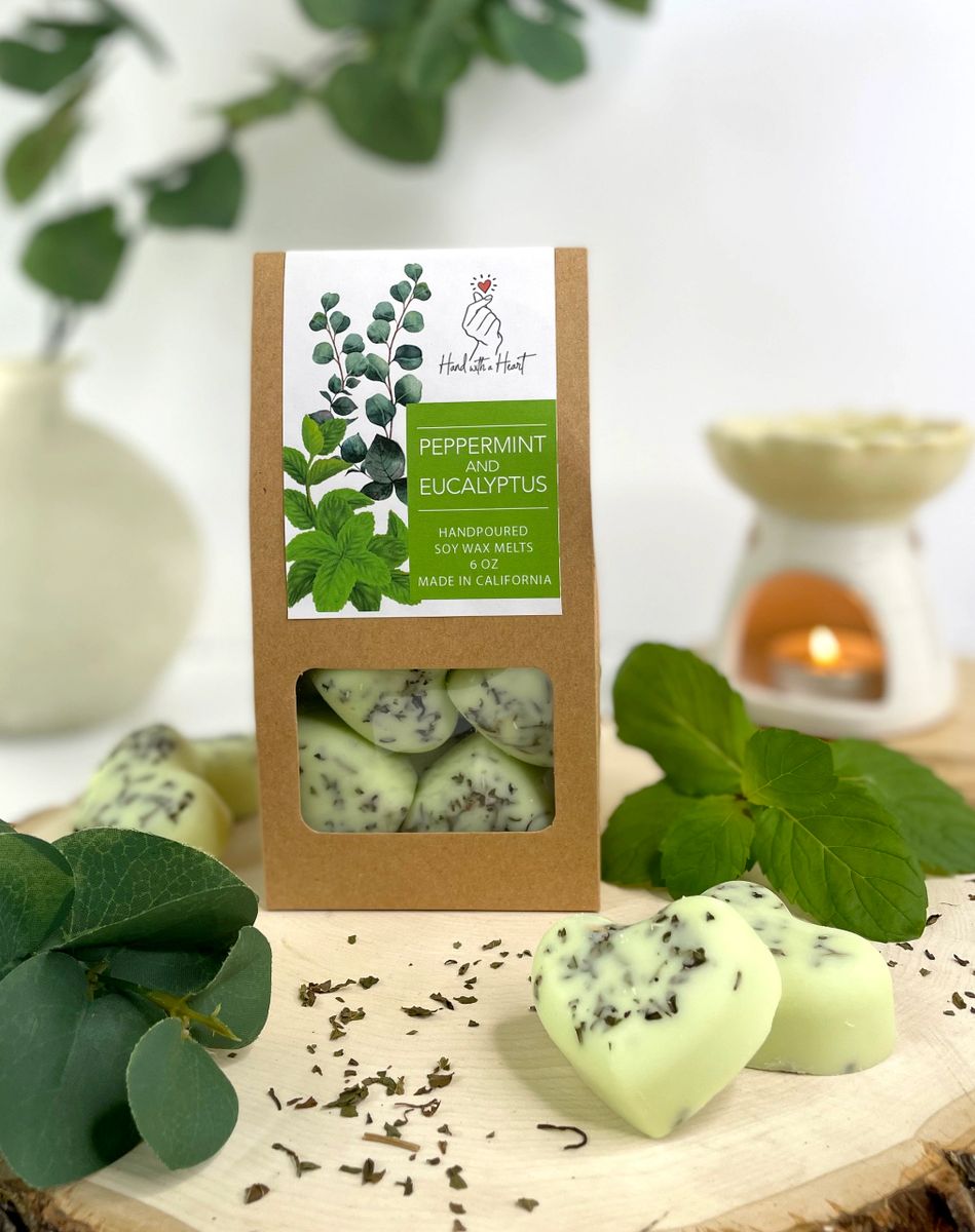 Eucalyptus and Mint Soy Wax Melts Green Wax Melts Square Wax Melts Fresh  Scent Relaxing Scent Soy Wax Herbal Wax Melts handmade 