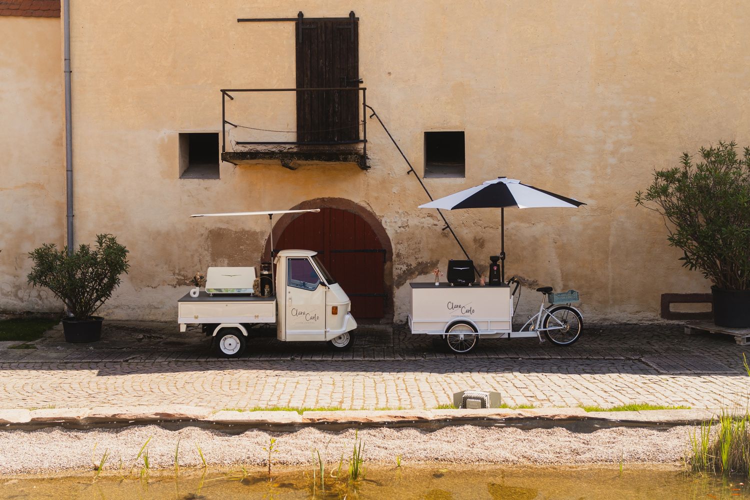 CLARA Piaggio Ape und CARLO Coffeebike mobile Kaffeebar Mannheim