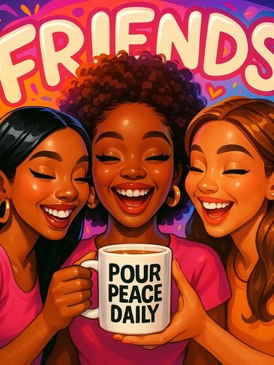 Pour Peace Daily Mug, Mugs with a message, Candy Coated Bruises 