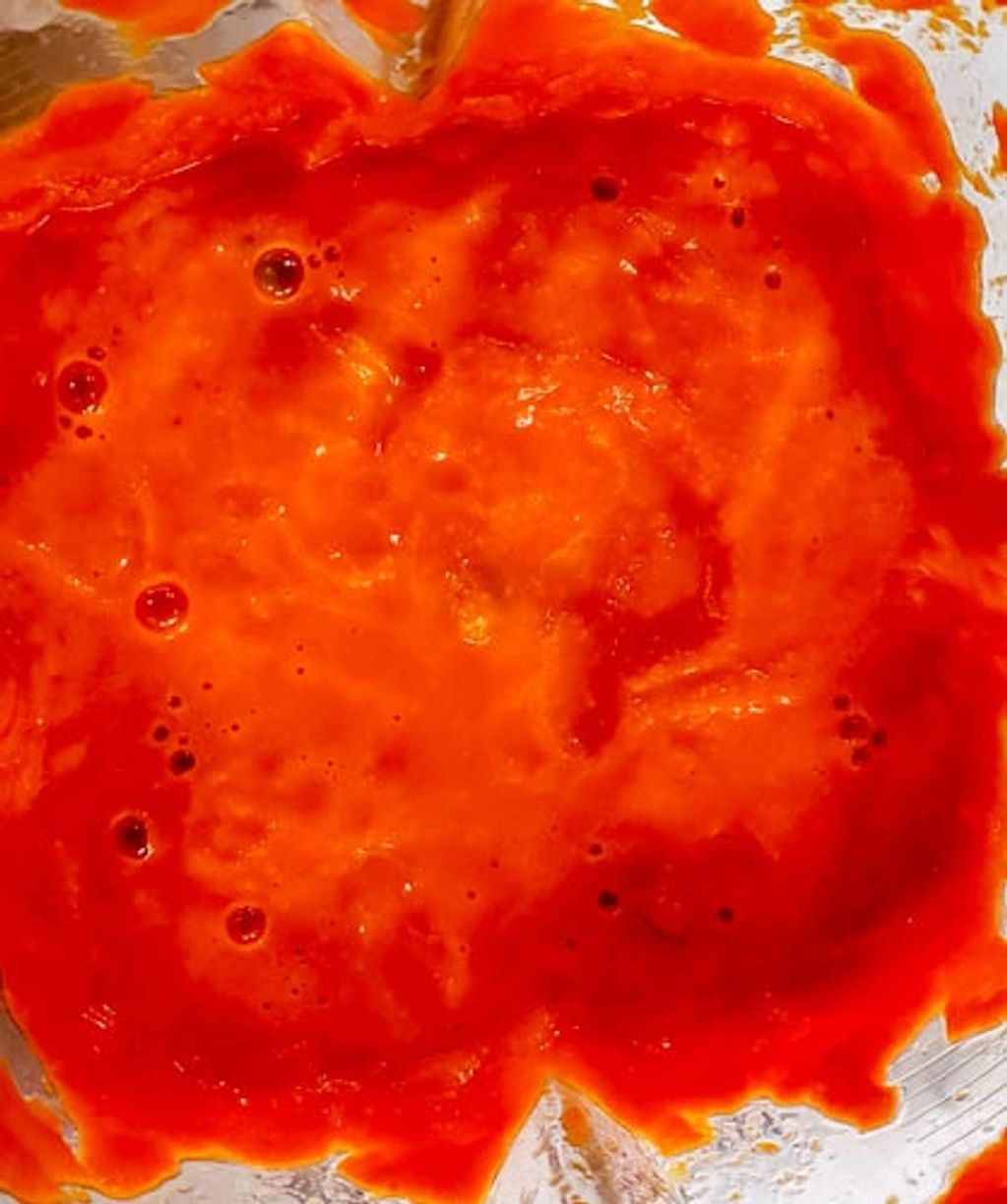 Sriracha ingredients blended up