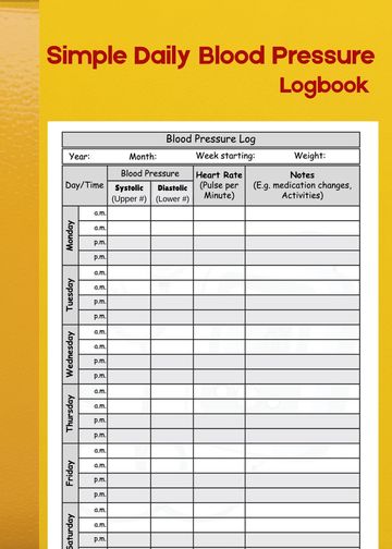 6x9 Blood Pressure Logbook