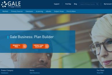 Gale Business Plan Builder Landing page