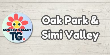 Logo for Tinkergarten in Conejo Valley featuring a colorful flower design with text 'Conejo Valley TG' and the phrases 'Oak Park & Simi Valley'.
