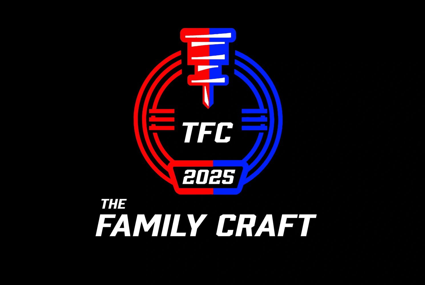 Logo for The Family Craft 2025 with red and blue tones.