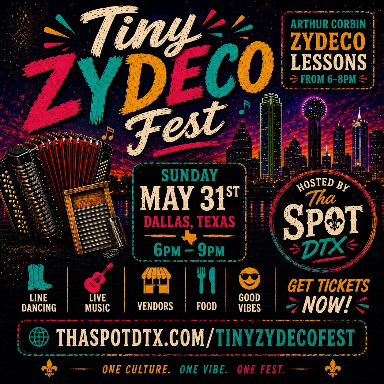 Outdoor zydeco experience with music, dancing, food, vendors, and unforgettable vibes in Dallas TX