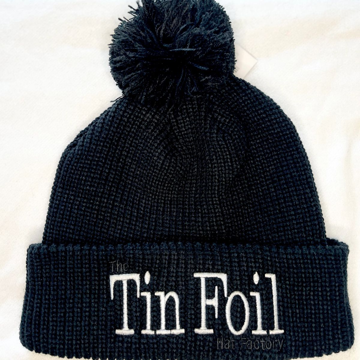 Tin Foil (Black) Beanie Puff Ball