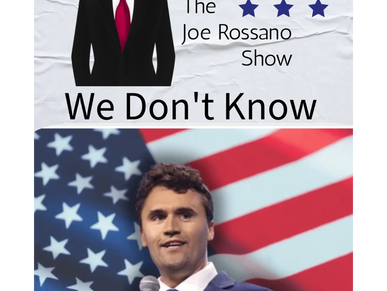 Podcast cover featuring a man with an American flag background titled 'The Joe Rossano Show'.