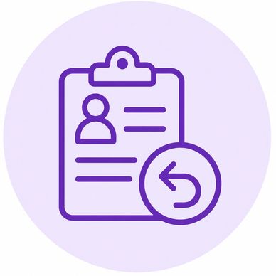 User profile with a return arrow icon.