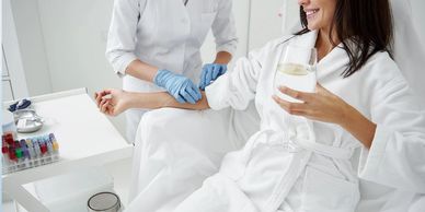 Woman about to get an IV