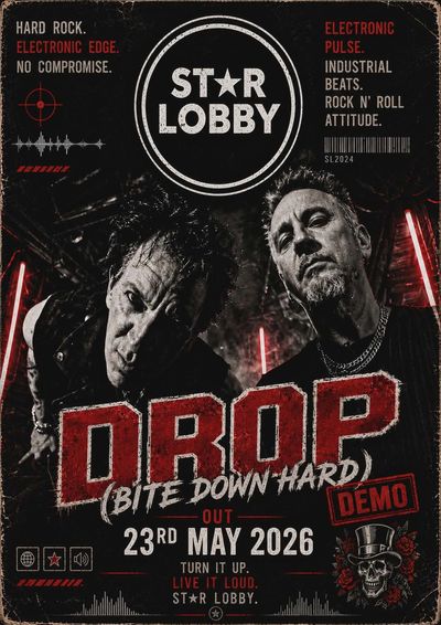 Promotional poster for Star Lobby's hard rock electronic demo release in May 2026.