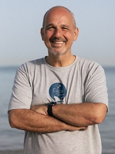 PADI Course Director Andreas Fuchs at Circle Divers dive centre Dahab Egypt
