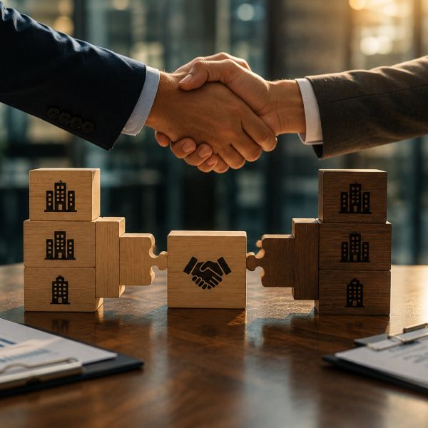 Manos dándose un apretón en un acuerdo empresarial.