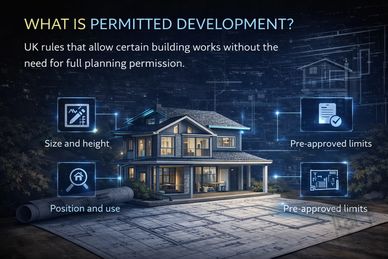 What is permitted development showing size, height and position limits for UK home extensions