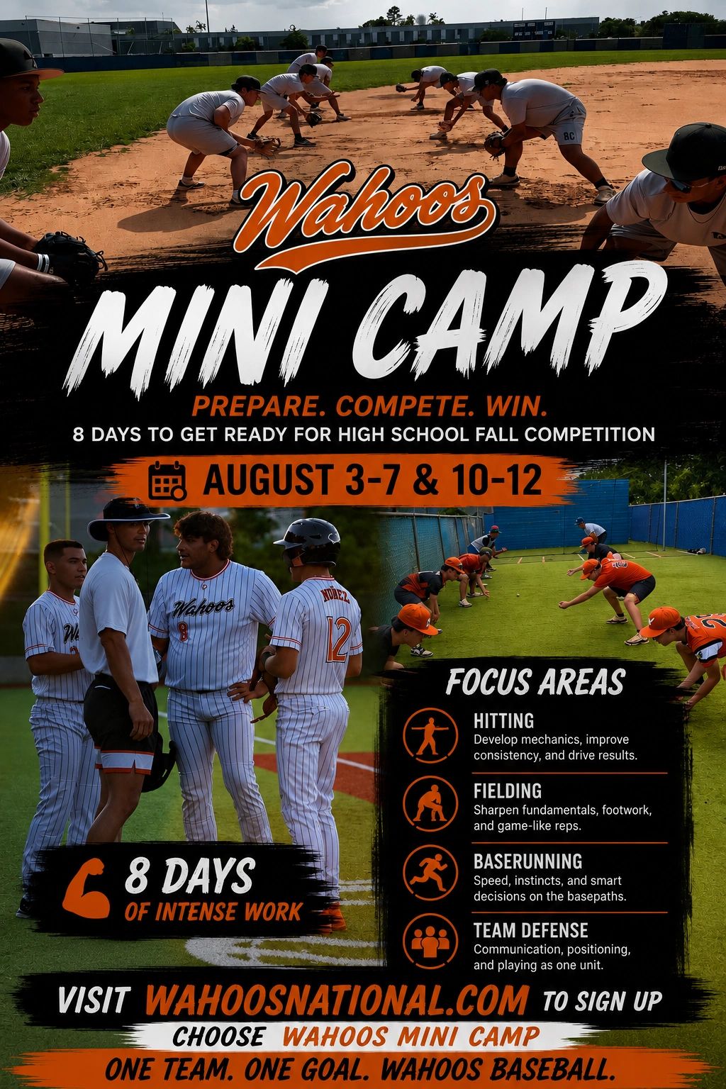 8 Day Camp to Prepare for Fall High School tryouts 
