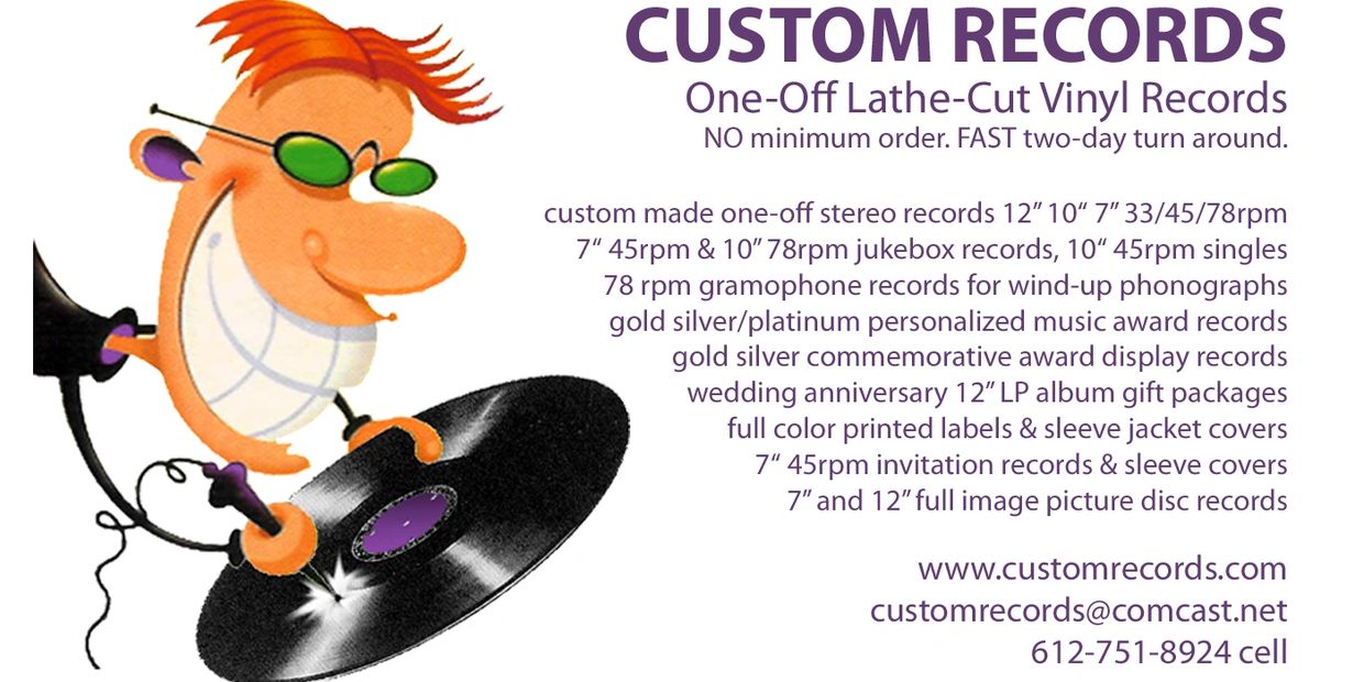 custom records one-off lathe-cut vinyl business card
