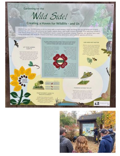 Informational board about creating a wildlife-friendly garden called Wild Side.