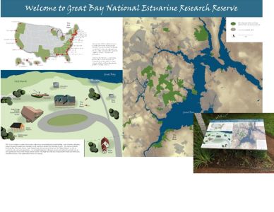 Map and guide to Great Bay National Estuarine Research Reserve.
