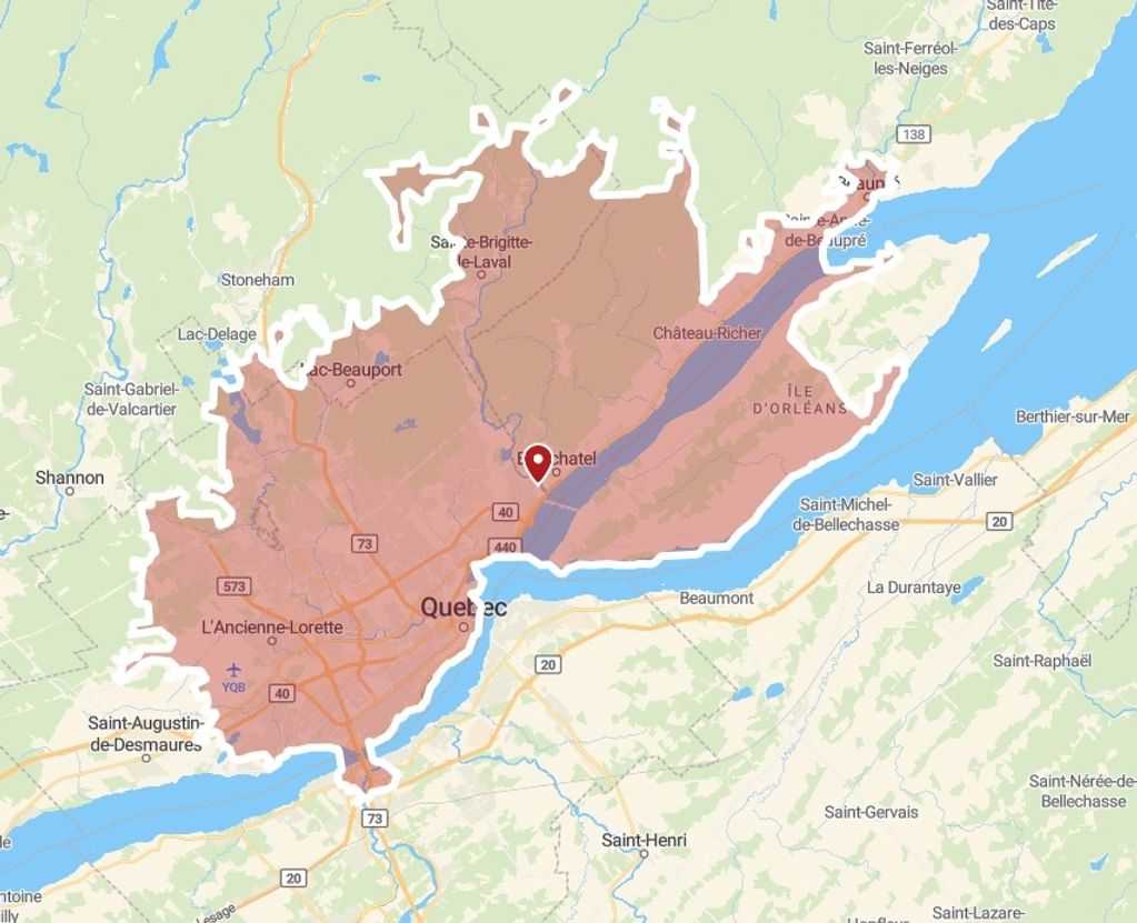 Carte de Beaupré a Ste-brigitte a lac beauport a val-bélair- a st-nicolas a ile Dorleans.