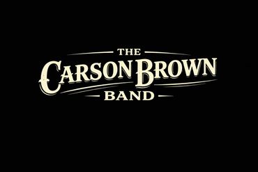 Logo of The Carson Brown Band with vintage style text on black background.