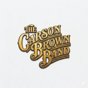 Logo of The Carson Brown Band in vintage gold lettering.