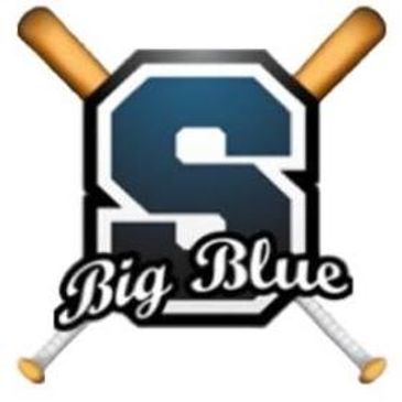 Logo with a large 'S', crossed baseball bats, and 'Big Blue' text.
