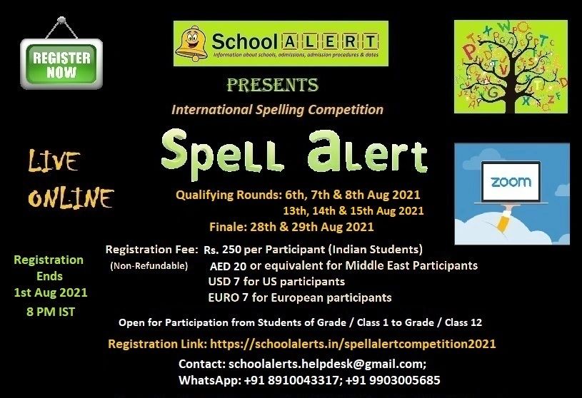 Schoolalerts Spell Alerts (Spellings) Competition 2021