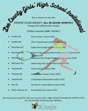 Flyer for Lee County Girls' High School Invitational Grand Slam Basket raffle.