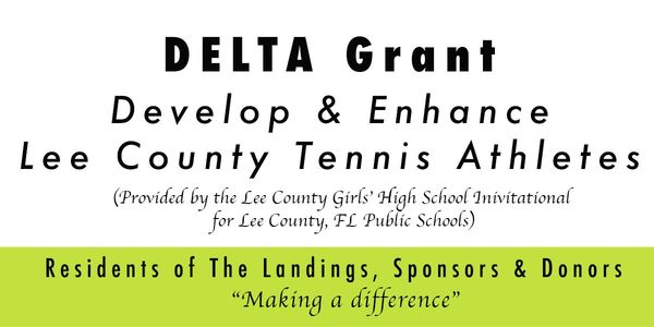 Delta Grant supports Lee County tennis athletes through community sponsorship.