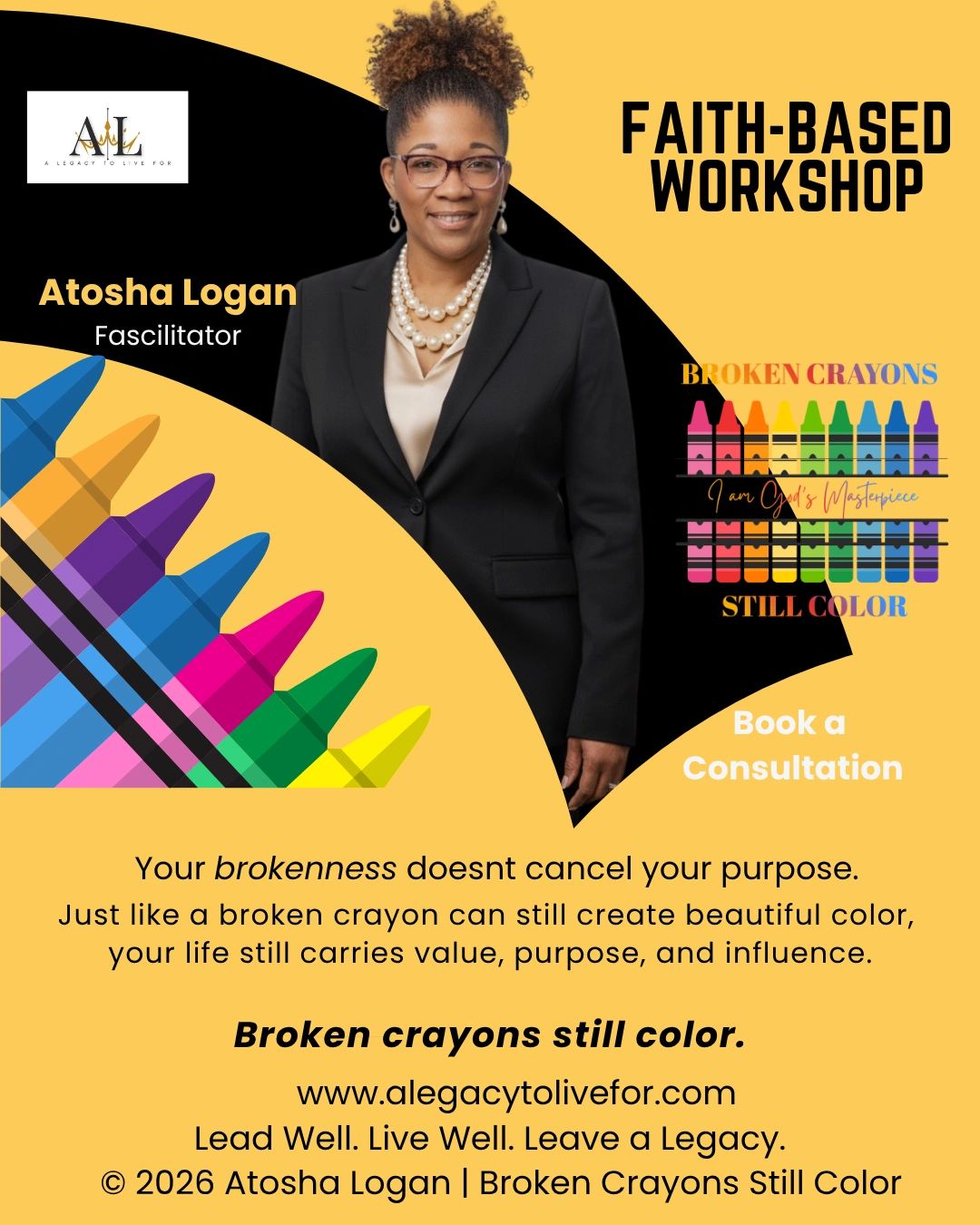 Faith-based workshop by Atosha Logan on purpose and value despite brokenness.
