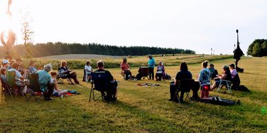 Drum circle at Griffis Sculpture Park 