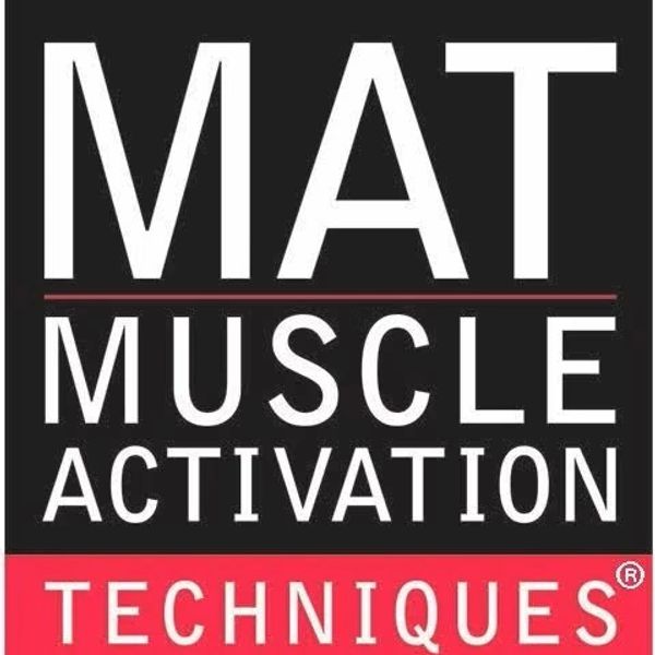 Logo for Muscle Activation Techniques (MAT) in bold white and red text.