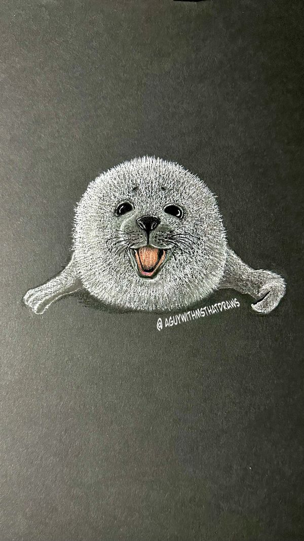 Seal - 
7 x 9 PastelMat - 
Pastel Pencil