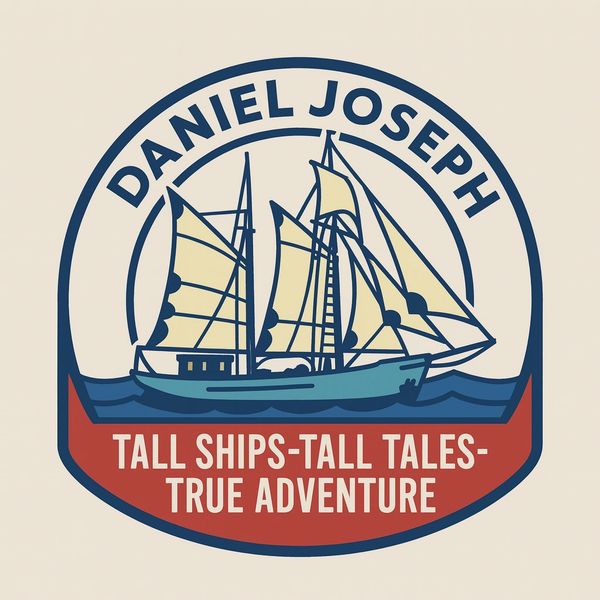 Logo with tall ship and adventure theme