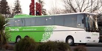 Intercity Buses, drops off or picks up passengers in Te Awamutu Transport hub center. 