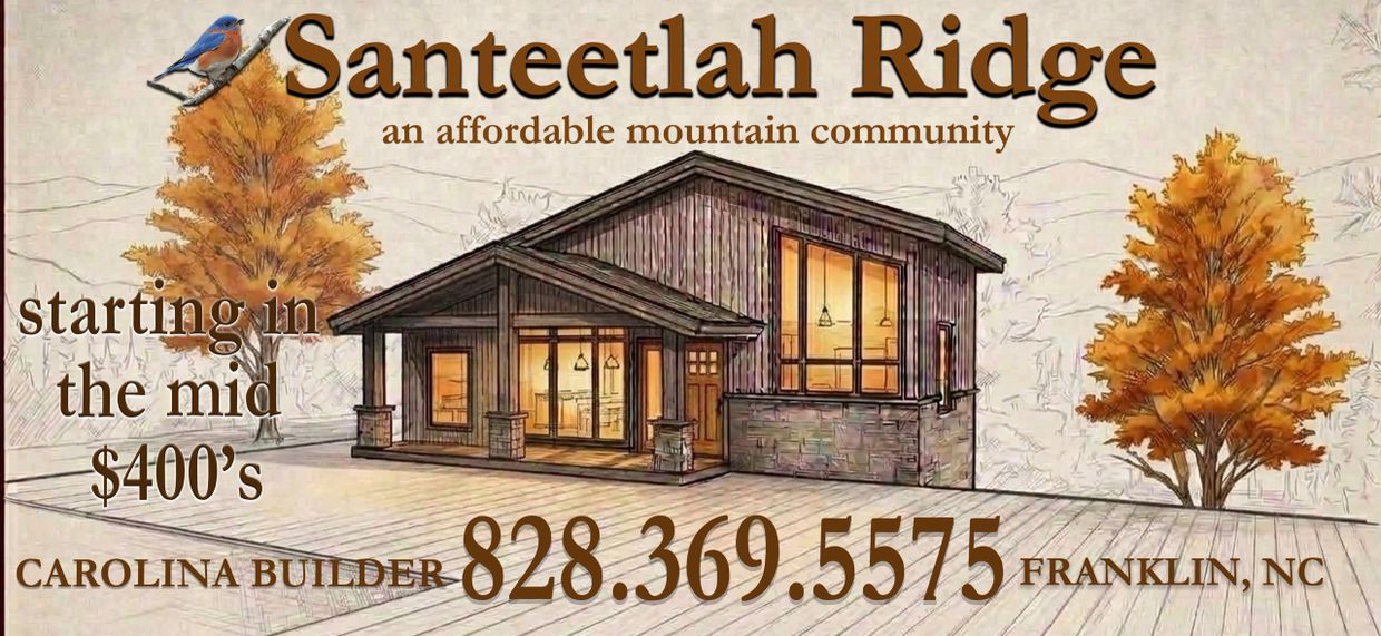 Santeetlah Ridge affordable mountain homes starting mid $400s in Franklin, NC.
