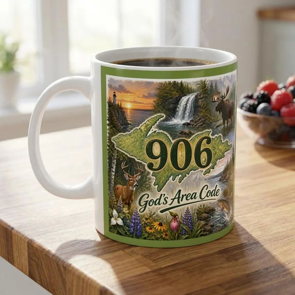Yooper Mug — 906 God's Area Code | Customizable