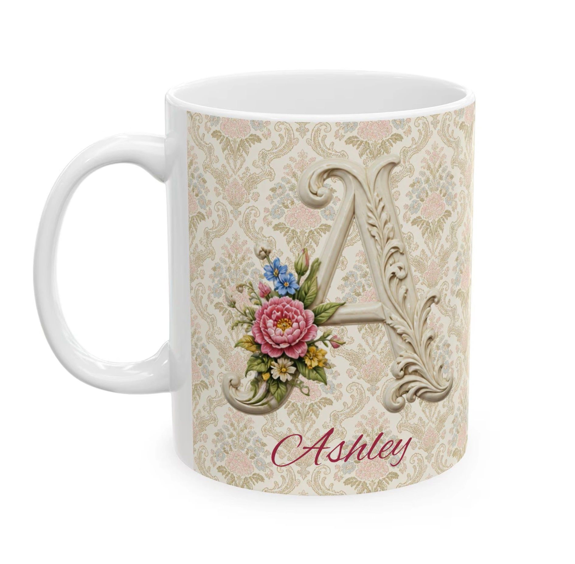 Monogrammed Mug — Fancy Letters, Custom Name