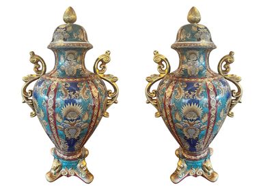 Oriental Accents Very Large Lidded Vases 