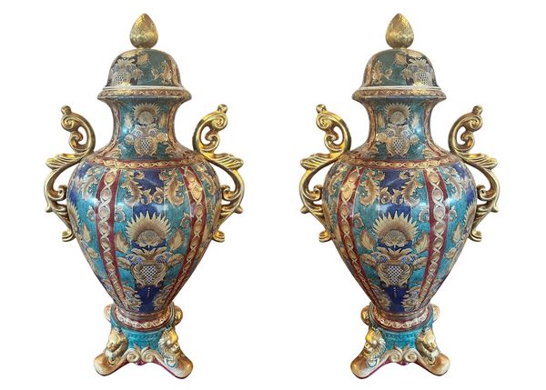Oriental Accents Very Large Lidded Vases 