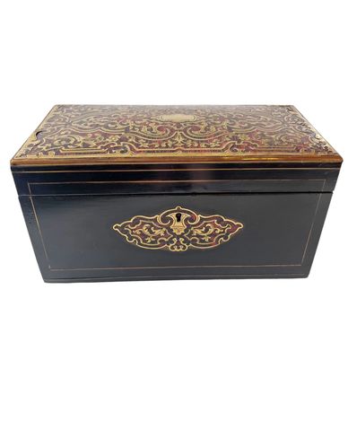 19th Century French Boulle Marquetry Tea Caddy 