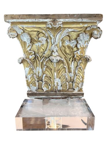 French Architectural Carving On Custom Acrylic Stand