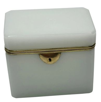 Antique White Opaline Box 