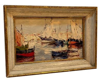 French Painting 19th Century Boats