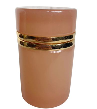 French Pink Opaline Glass Canister  