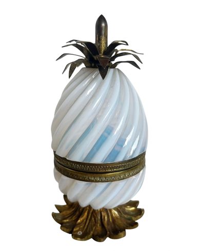 French Opaline Savon de Boule Pineapple Inkwell