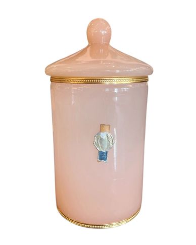 Mid Century Pink Italian Opaline Glass Jar 